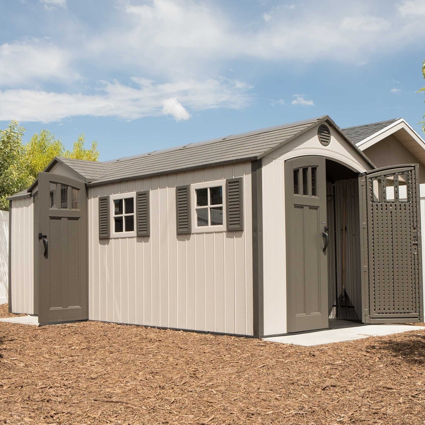 Lifetime Heavy Duty Dual Entrance Plastic Shed 17.5 x 8ft