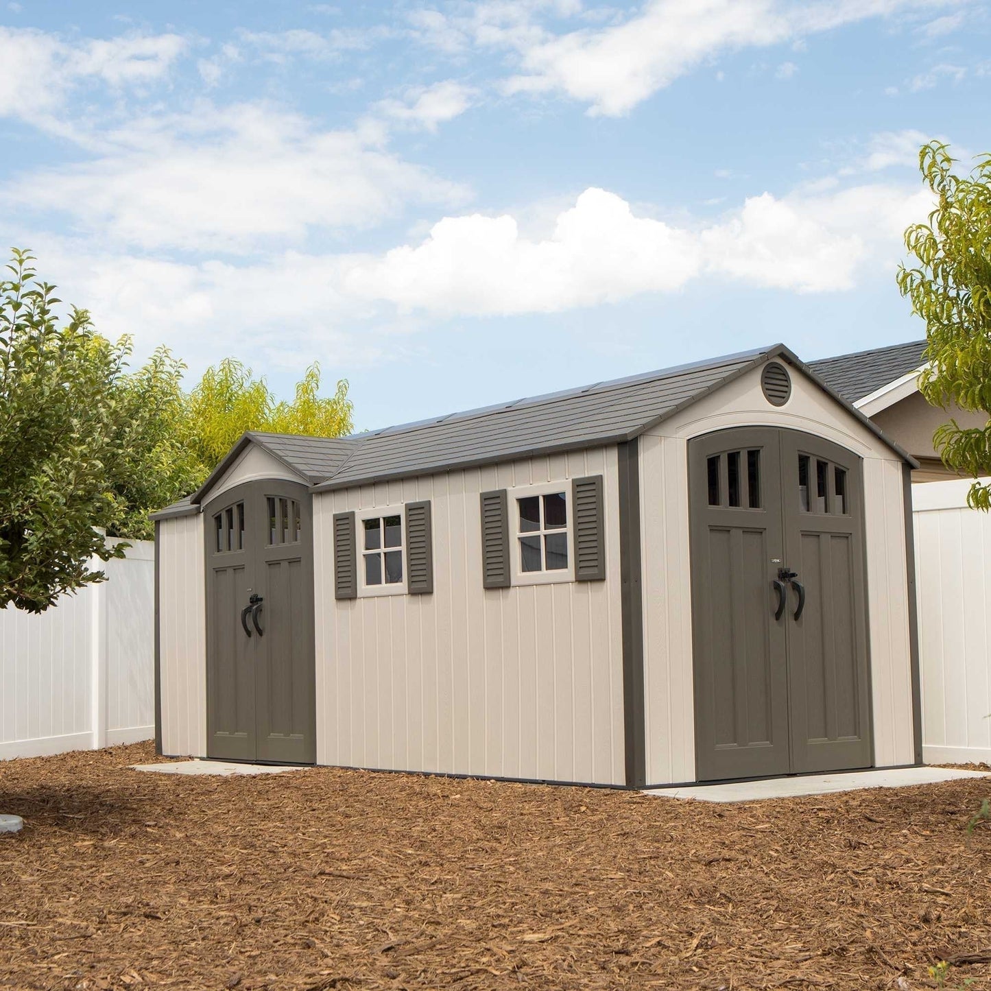 Lifetime Heavy Duty Dual Entrance Plastic Shed 17.5 x 8ft