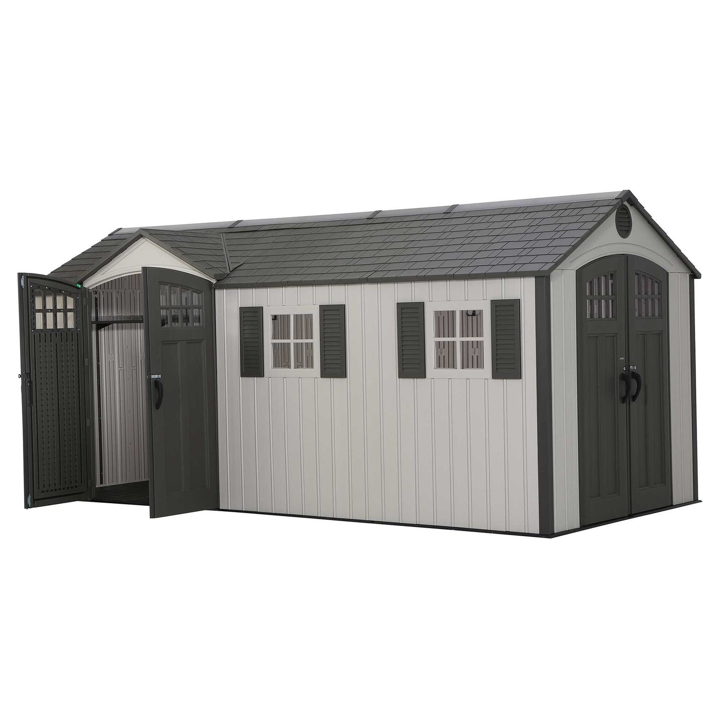 Lifetime Heavy Duty Dual Entrance Plastic Shed 17.5 x 8ft
